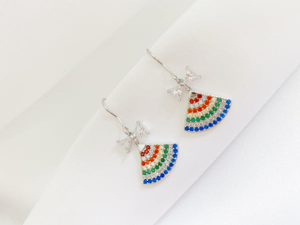 Multicolour Fan Pierced Earring, E2670