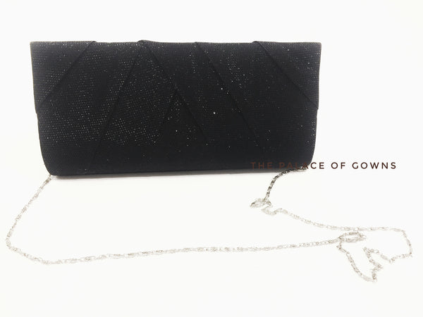 Black Clutch with Folded Plate